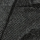3D Puffy Glitter Tulle - Black and Silver Packed Polka Dots