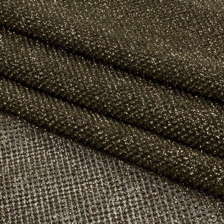 3D Puffy Glitter Tulle - Mink and Bronze Packed Polka Dots