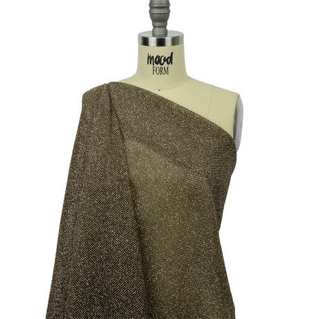 3D Puffy Glitter Tulle - Mink and Bronze Packed Polka Dots