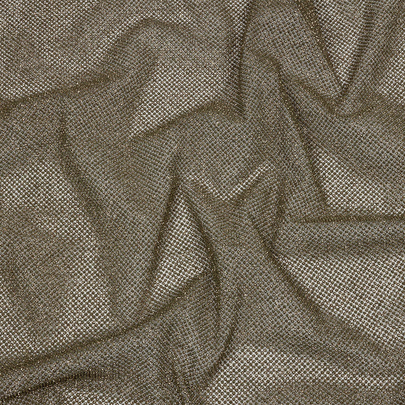3D Puffy Glitter Tulle - Mink and Bronze Packed Polka Dots