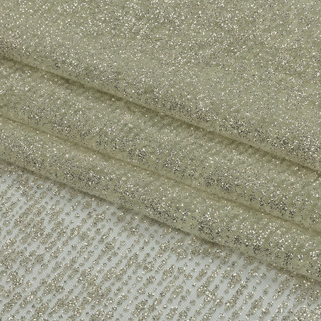 Glitter Tulle - Light Mint and Silver Abstract Striations - Flare Collection