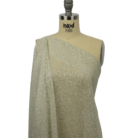 Glitter Tulle - Light Mint and Silver Abstract Striations - Flare Collection