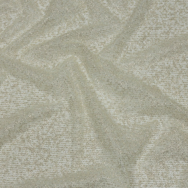 Glitter Tulle - Light Mint and Silver Abstract Striations - Flare Collection