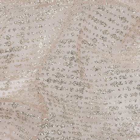 Glitter Tulle - Salmon and Silver Abstract Striations - Flare Collection