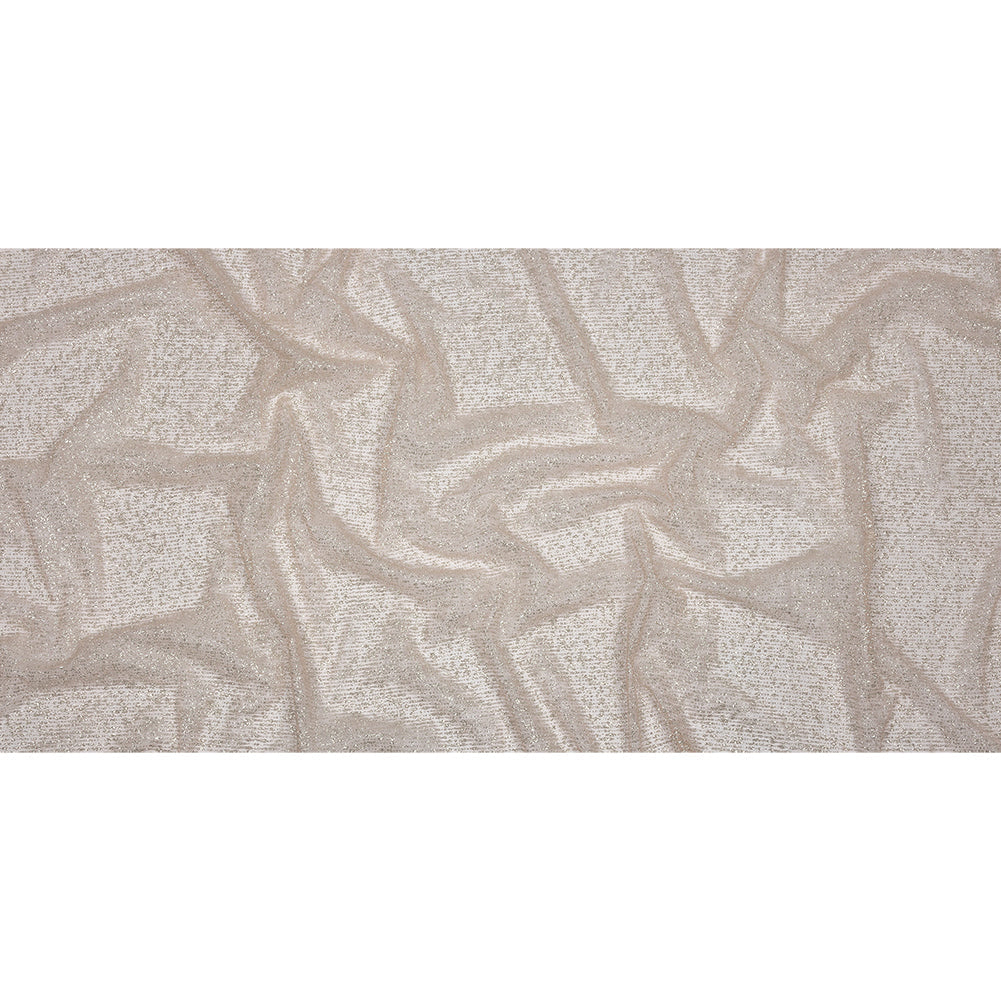Glitter Tulle - Salmon and Silver Abstract Striations - Flare Collection