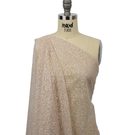 Glitter Tulle - Salmon and Silver Abstract Striations - Flare Collection