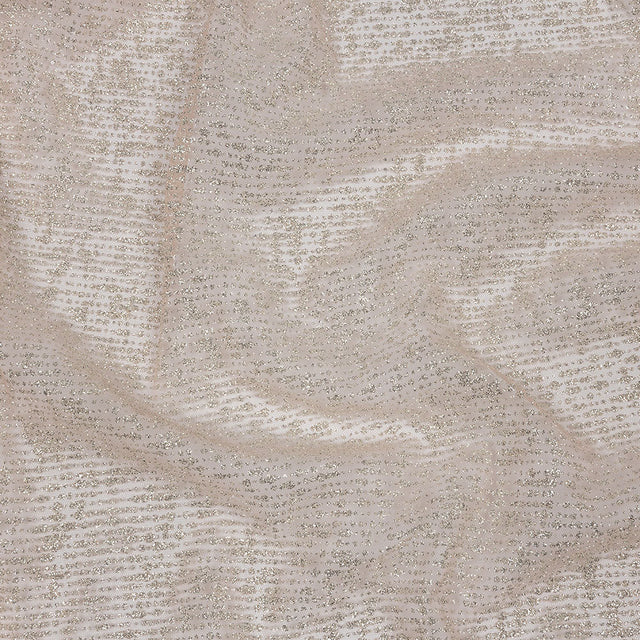 Glitter Tulle - Salmon and Silver Abstract Striations - Flare Collection