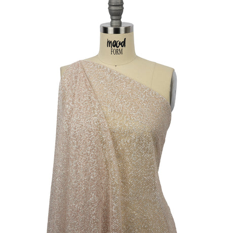 Glitter Tulle - Powder Pink and Silver Abstract Striations - Flare Collection