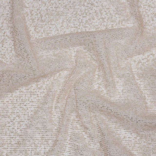 Glitter Tulle - Powder Pink and Silver Abstract Striations - Flare Collection