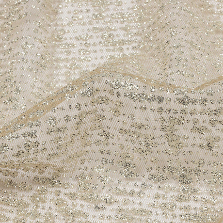 Glitter Tulle - Nude and Silver Abstract Striations - Flare Collection