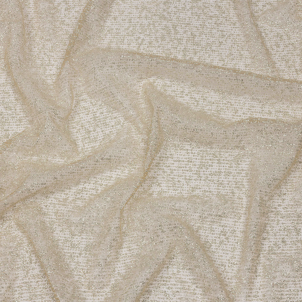Glitter Tulle - Nude and Silver Abstract Striations - Flare Collection