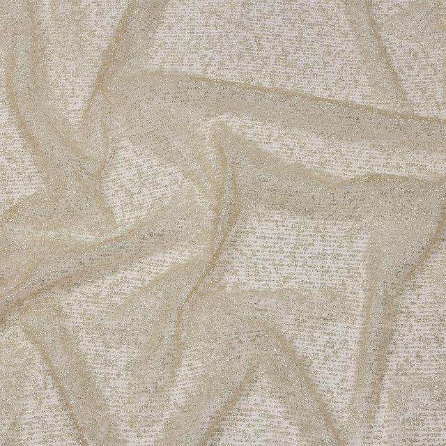 Glitter Tulle - Nude and Silver Abstract Striations - Flare Collection