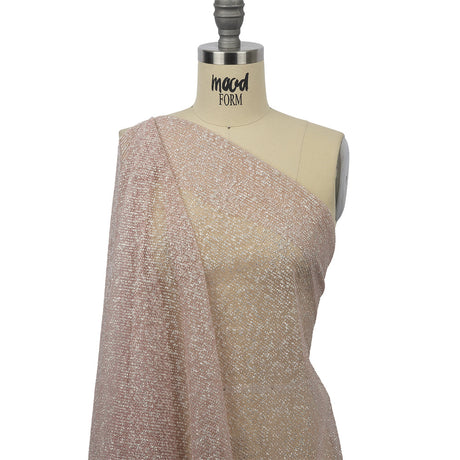 Glitter Tulle - Rose and Silver Abstract Striations - Flare Collection