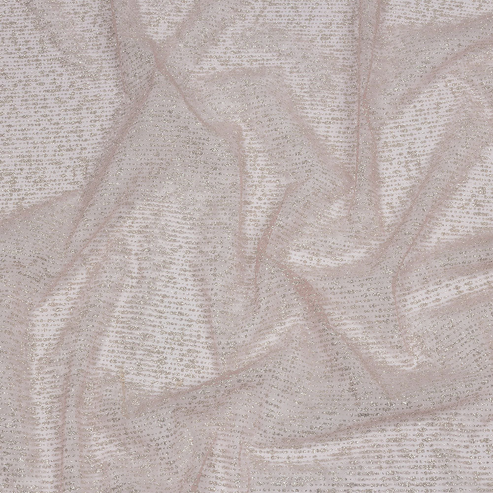 Glitter Tulle - Rose and Silver Abstract Striations - Flare Collection