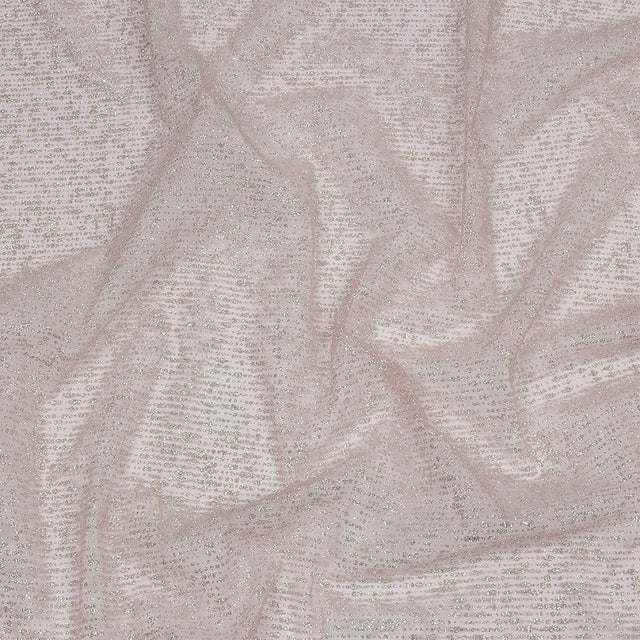 Glitter Tulle - Rose and Silver Abstract Striations - Flare Collection
