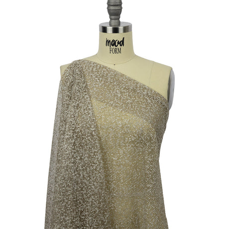 Glitter Tulle - Mink and Silver Abstract Striations - Flare Collection