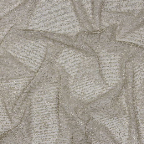 Glitter Tulle - Mink and Silver Abstract Striations - Flare Collection