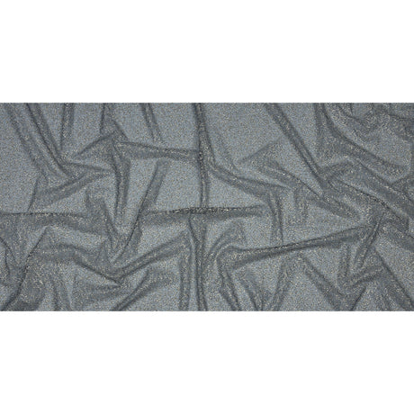 Glitter Tulle - Evening Blue and Silver Abstract Striations - Flare Collection