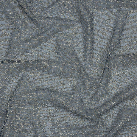 Glitter Tulle - Evening Blue and Silver Abstract Striations - Flare Collection