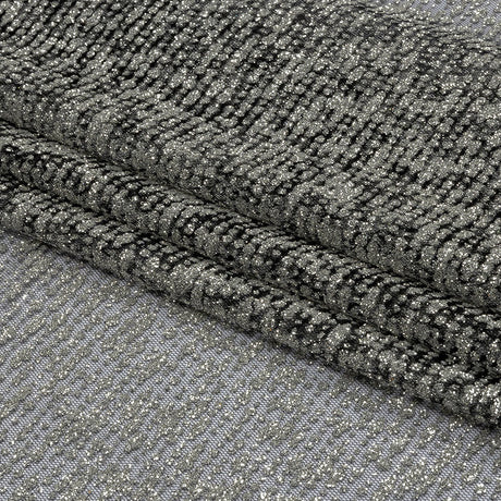 Glitter Tulle - Midnight Sky and Silver Abstract Striations - Flare Collection