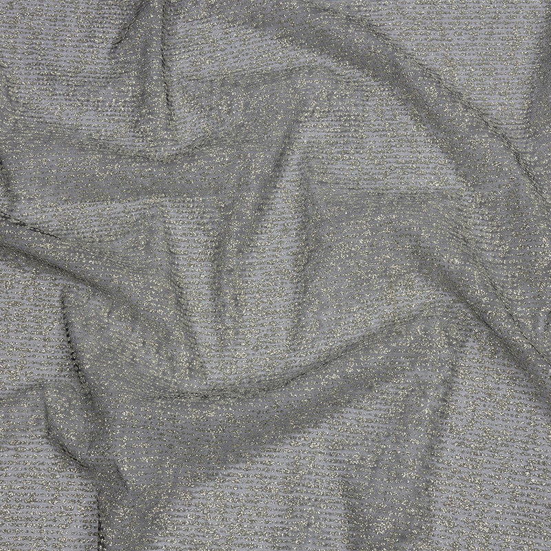 Glitter Tulle - Midnight Sky and Silver Abstract Striations - Flare Collection