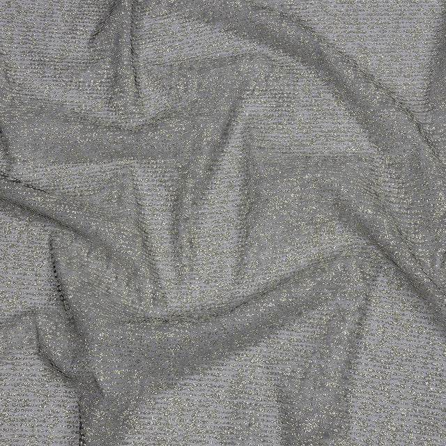 Glitter Tulle - Midnight Sky and Silver Abstract Striations - Flare Collection