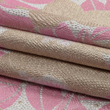 Metallic Gold, Silver and Pink Tropical Flowers Luxury Brocade