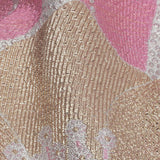 Metallic Gold, Silver and Pink Tropical Flowers Luxury Brocade
