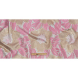 Metallic Gold, Silver and Pink Tropical Flowers Luxury Brocade