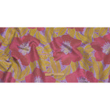 Metallic Purple, Pink and Yellow Tropical Flowers Luxury Brocade