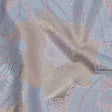 Metallic Rose Gold, Periwinkle and Lavender Tropical Flowers Luxury Brocade