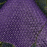 Metallic Navy, Lime and Lavender Tropical Flowers Luxury Brocade