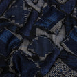Metallic Navy, Black and Gray Abstract Patchwork Luxury Brocade