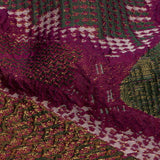 Metallic Gold, Magenta and Forest Abstract Patchwork Luxury Brocade
