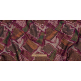 Metallic Gold, Magenta and Forest Abstract Patchwork Luxury Brocade