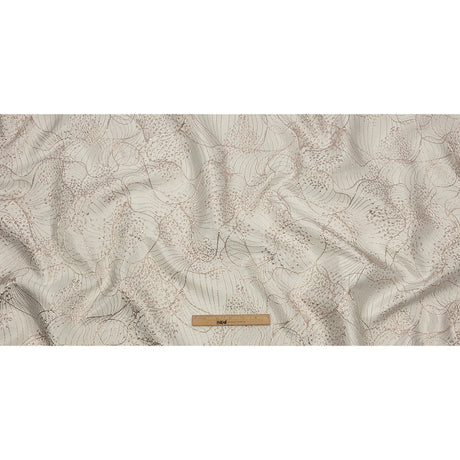 Metallic Rose Gold and Ivory Lines and Dots Luxury Brocade