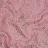 Metallic Gold and Pink Lines and Dots Luxury Brocade