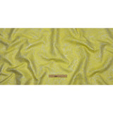 Metallic Silver and Lemon Lines and Dots Luxury Brocade
