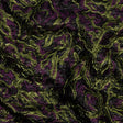 Metallic Lime, Black and Aubergine Smoky Swirls Luxury Brocade