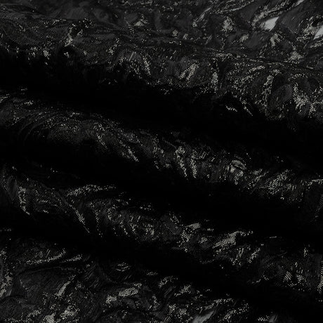 Metallic Black Smoky Swirls Luxury Brocade