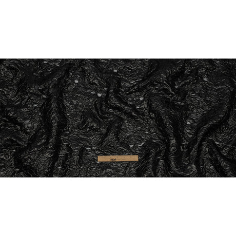 Metallic Black Smoky Swirls Luxury Brocade