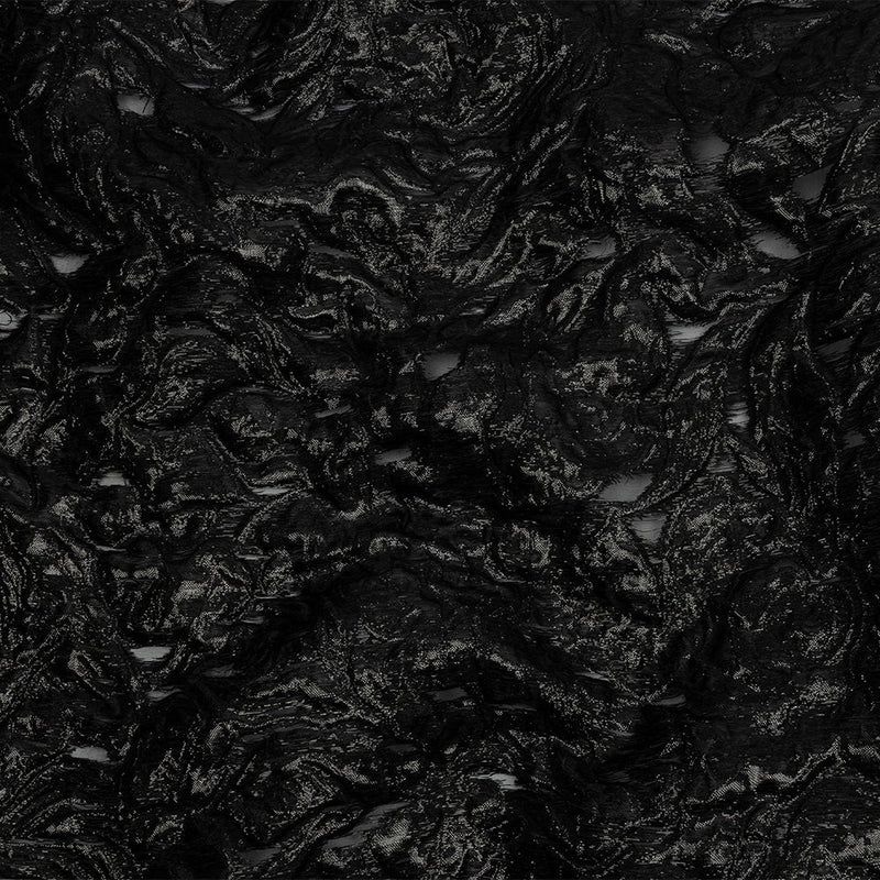 Metallic Black Smoky Swirls Luxury Brocade