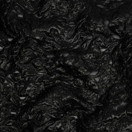 Metallic Black Smoky Swirls Luxury Brocade