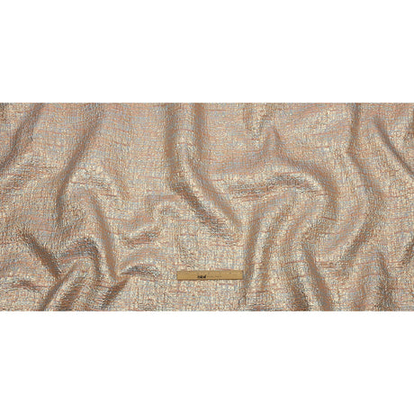 Metallic Gold, Pink and Pale Blue Crosshatched Lines Luxury Brocade