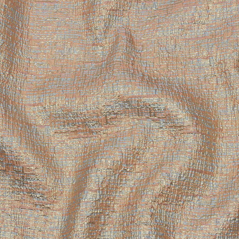 Metallic Gold, Pink and Pale Blue Crosshatched Lines Luxury Brocade