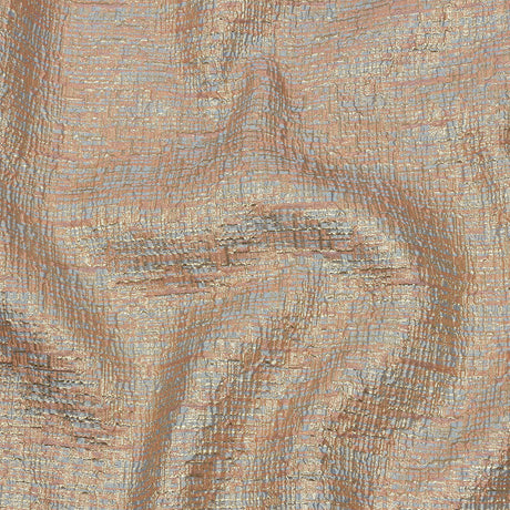 Metallic Gold, Pink and Pale Blue Crosshatched Lines Luxury Brocade