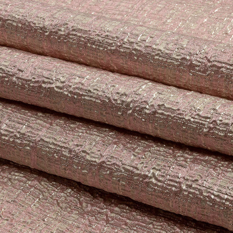 Metallic Rose Gold, Pink and Champagne Crosshatched Lines Luxury Brocade