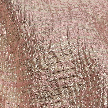 Metallic Rose Gold, Pink and Champagne Crosshatched Lines Luxury Brocade