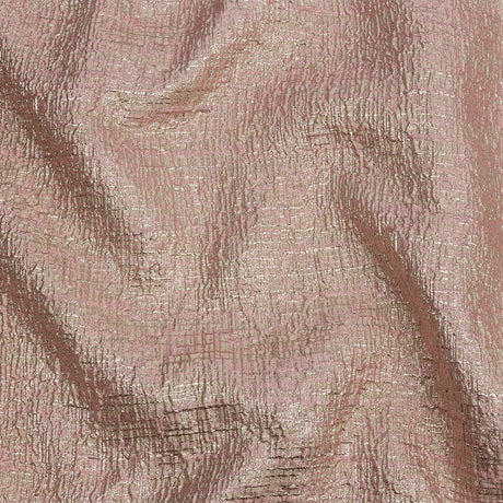 Metallic Rose Gold, Pink and Champagne Crosshatched Lines Luxury Brocade