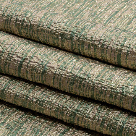 Metallic Gold, Seaglass and Pale Pink Crosshatched Lines Luxury Brocade